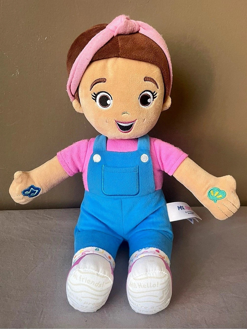Ms. Rachel Speak and Sing Doll Plush Blue & Pink Like New